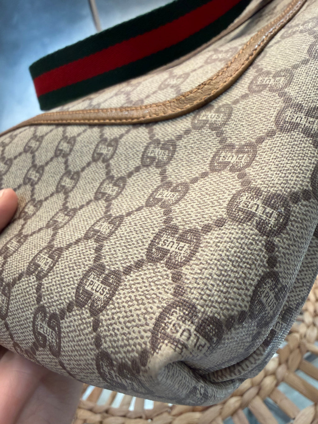 Gucci Plus Vintage Monogram Tote Bag with Matching Pouch