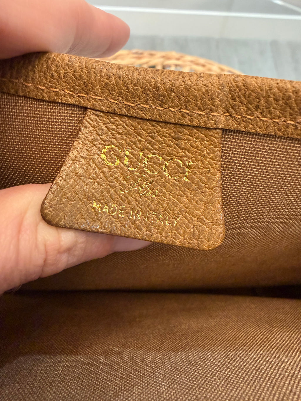 Gucci Plus Vintage Monogram Tote Bag with Matching Pouch