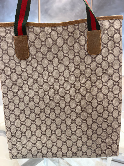 Gucci Plus Vintage Monogram Tote Bag with Matching Pouch