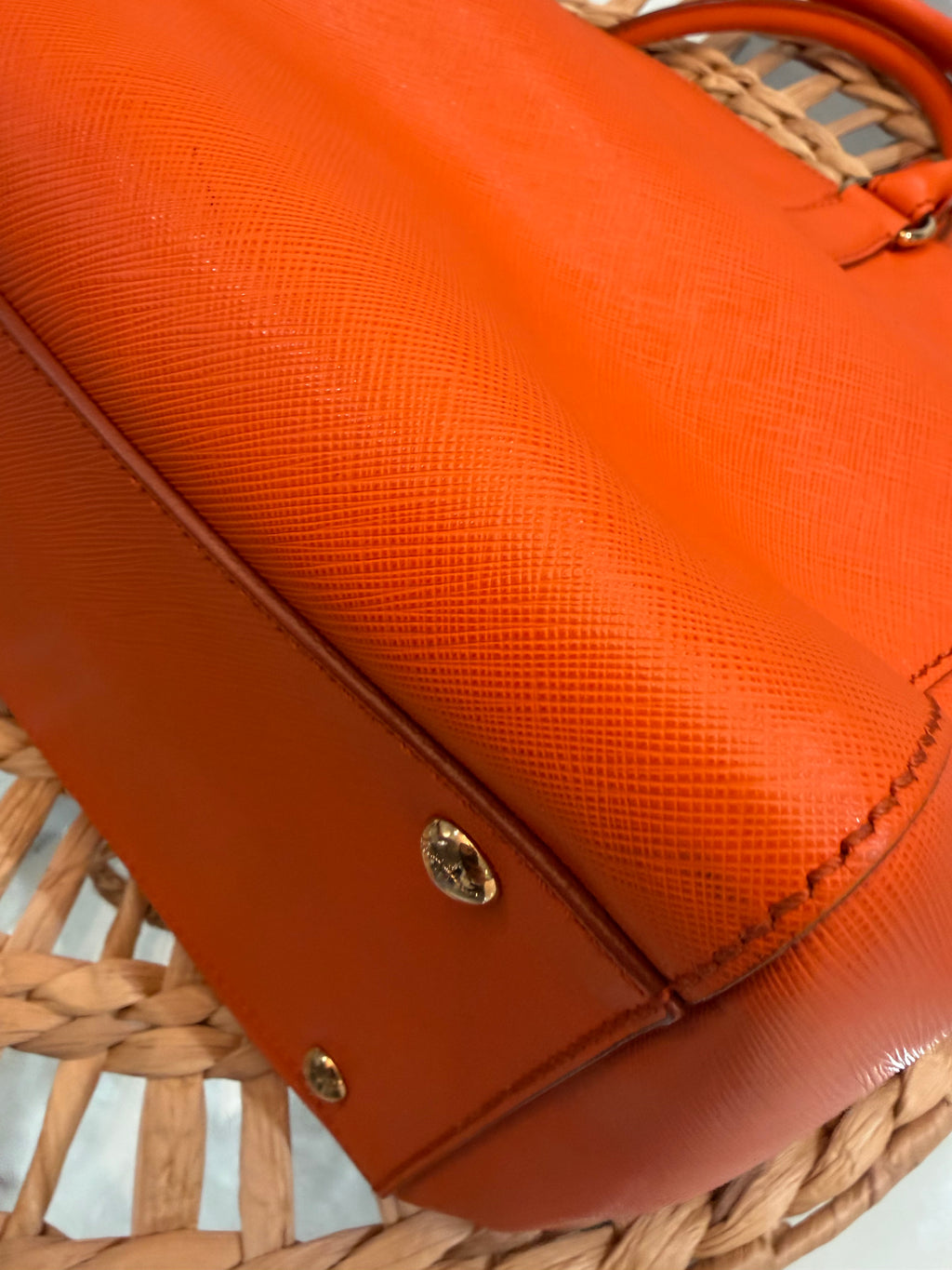 Ferragamo Orange Saffiano Two-way Tote