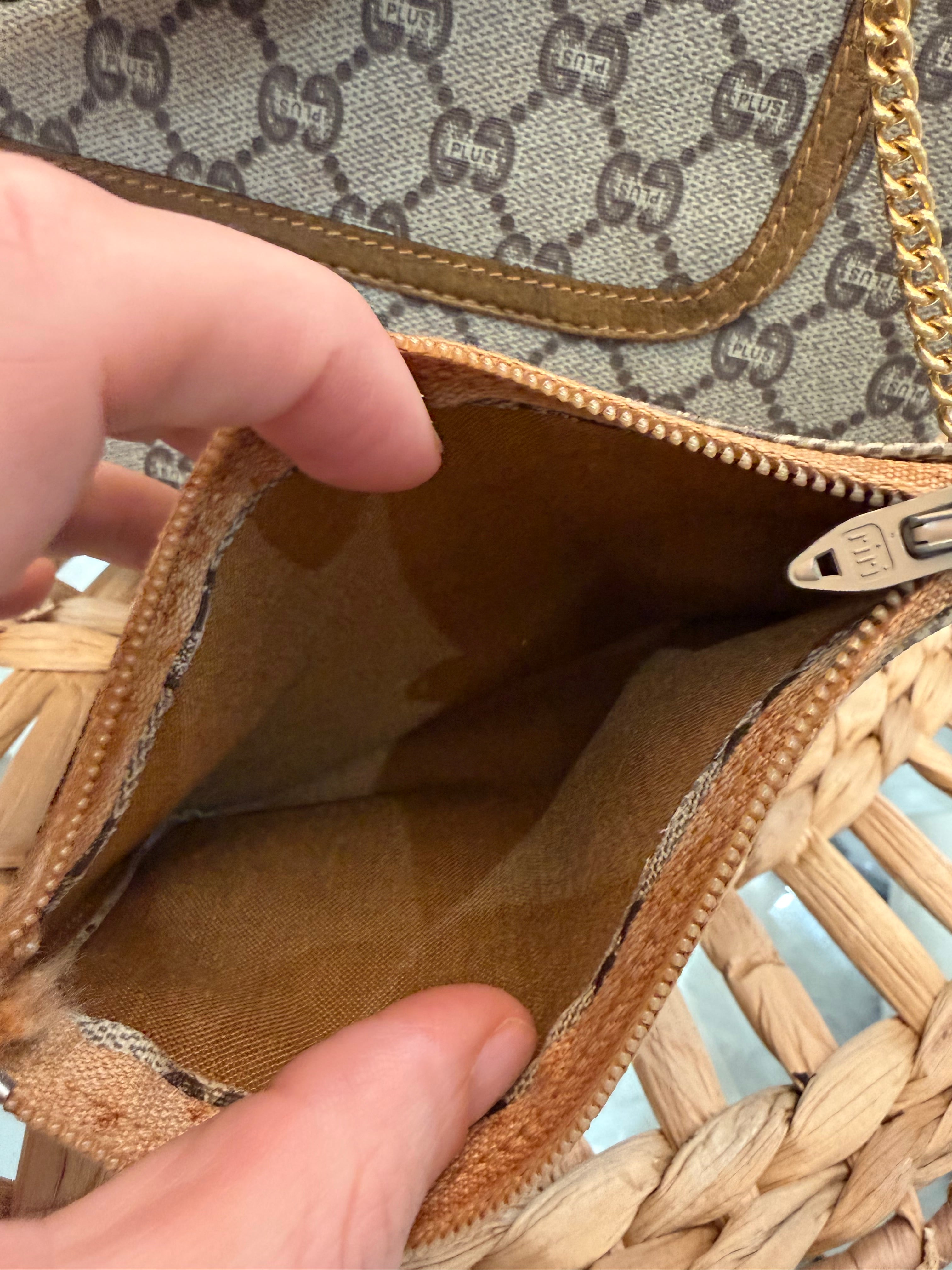 Gucci Plus Vintage Monogram Tote Bag with Matching Pouch