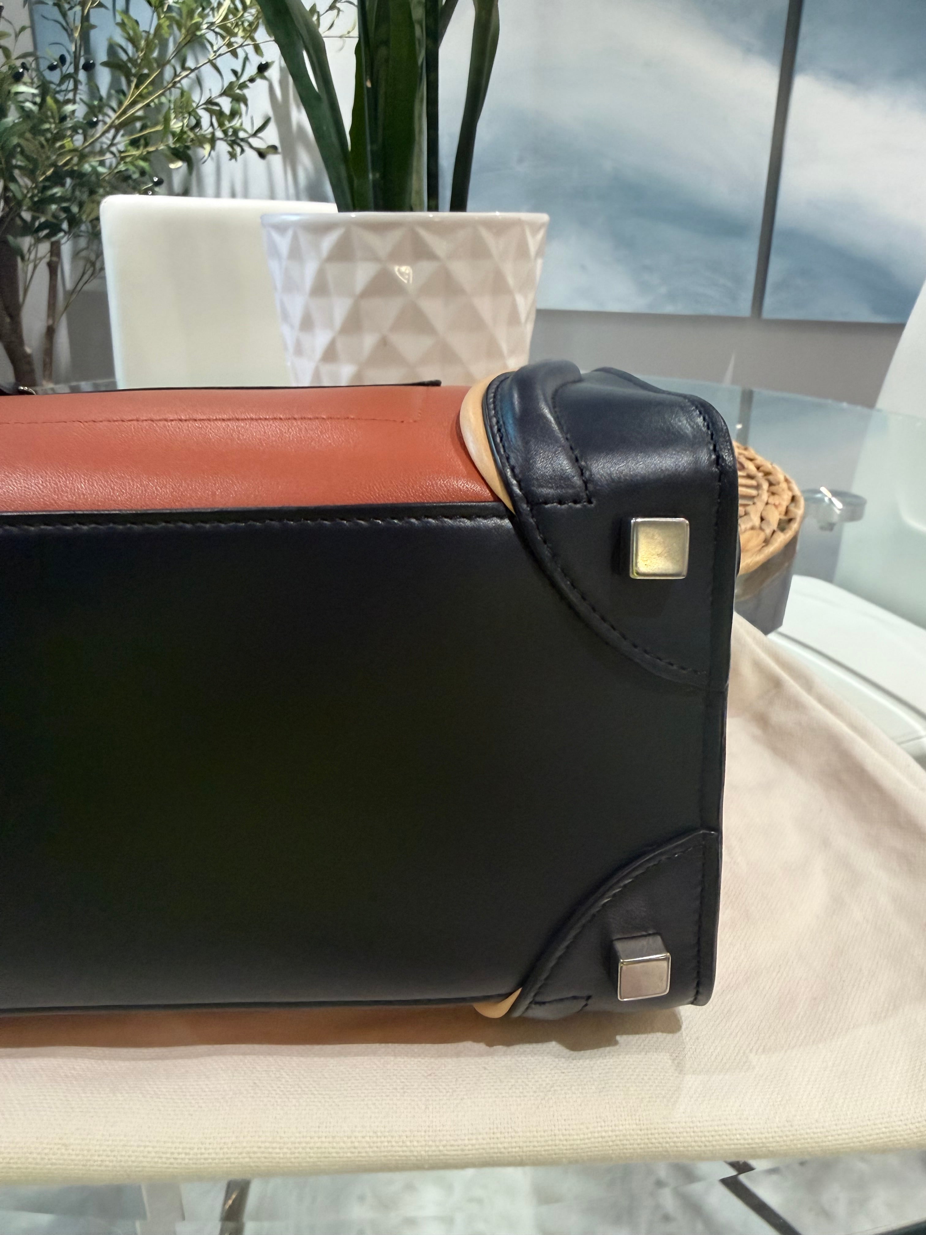 Celine 2016 Phoebe Philo Era Mirco Luggage Tote Tri Colorblock