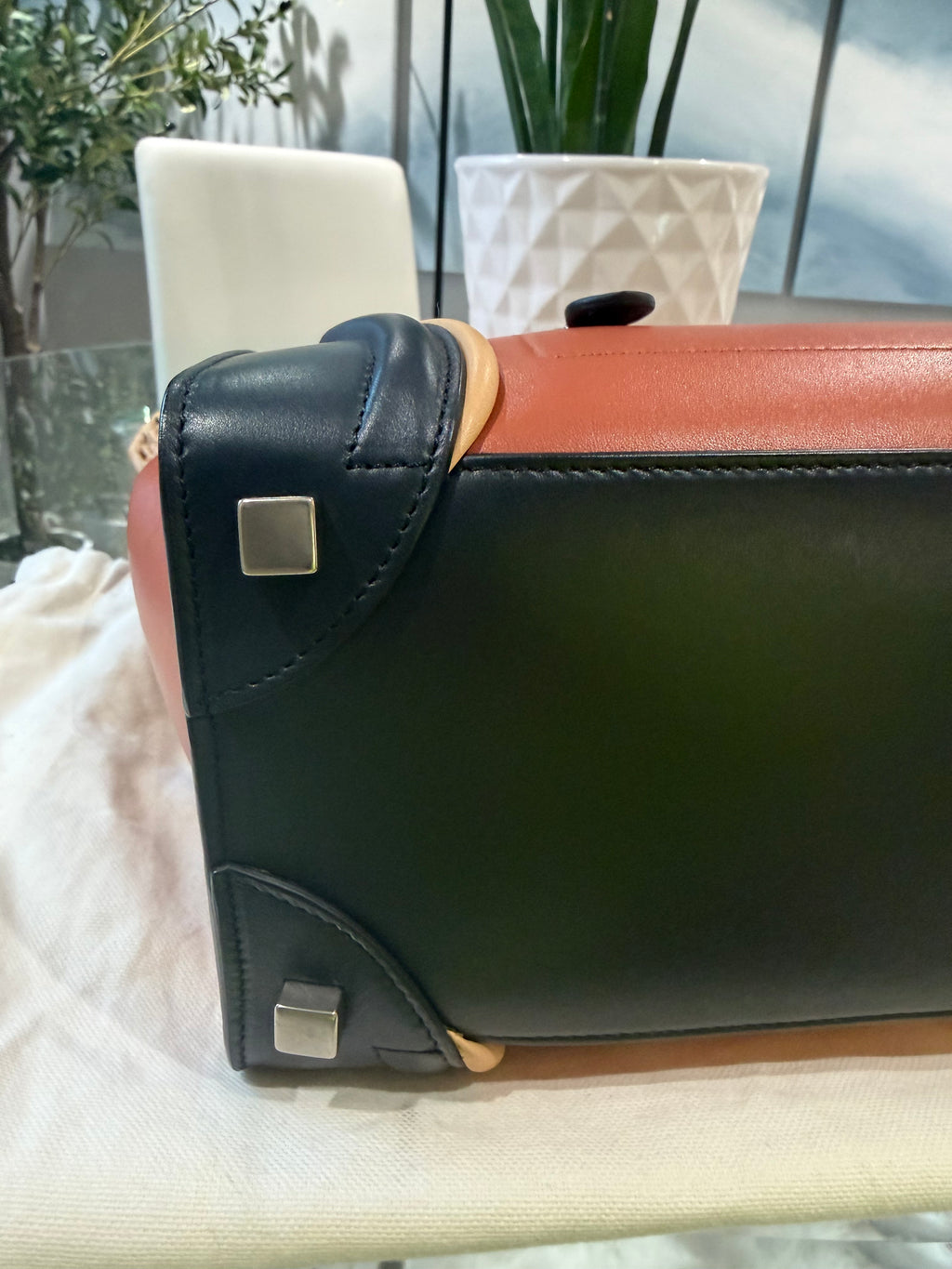 Celine 2016 Phoebe Philo Era Mirco Luggage Tote Tri Colorblock